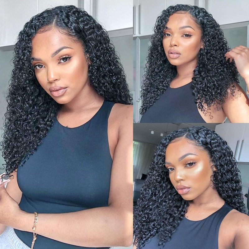 Glueless Deep Wave U Part Wigs 100% Human Hair - 图片 2
